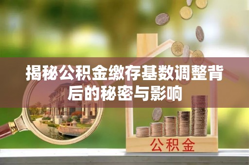 汉川揭秘公积金缴存基数调整背后的秘密与影响